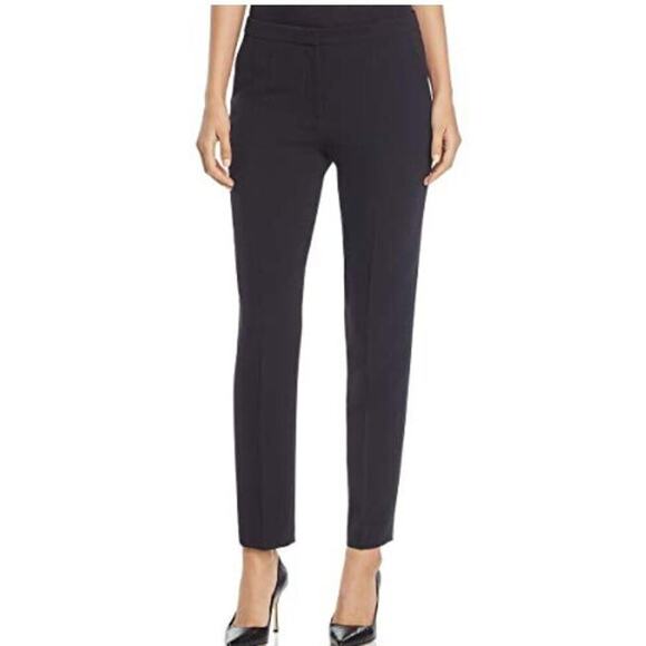 Boss Hugo Boss Pants 2 Black Crepe Torunala Ankle Stretch Trousers Womens - Picture 1 of 10